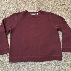 VINTAGE EDDIE BAUER Heavyweight Crewneck Womens Maroon Sweater Size Large Fleece